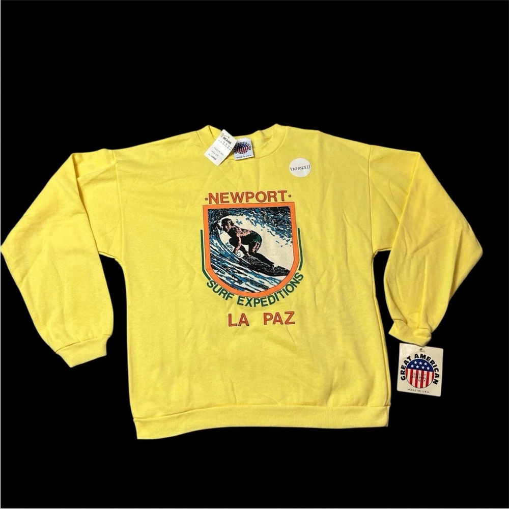 Vintage Children’s Sears Newport Surf Expeditions La Paz Yellow Crewneck Sweater